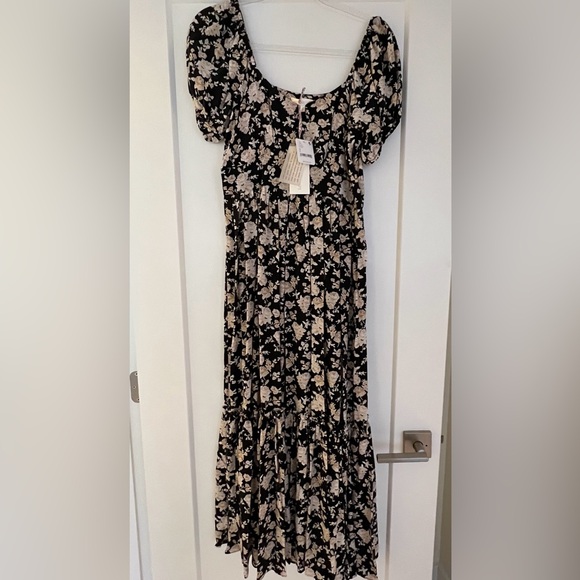 NWT Loveshackfancy 100% silk Angie dress in Almond Cookie, size 2. - Picture 1 of 5